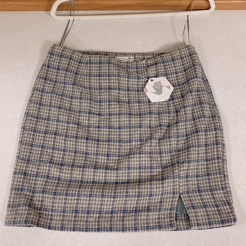 Apricot Lane Grey Plaid Mini Skirt - Picture 5 of 13